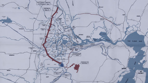 Geographical plan for the construction of the Peripheral canal